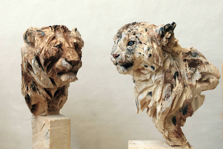 Wooden animal sale statues